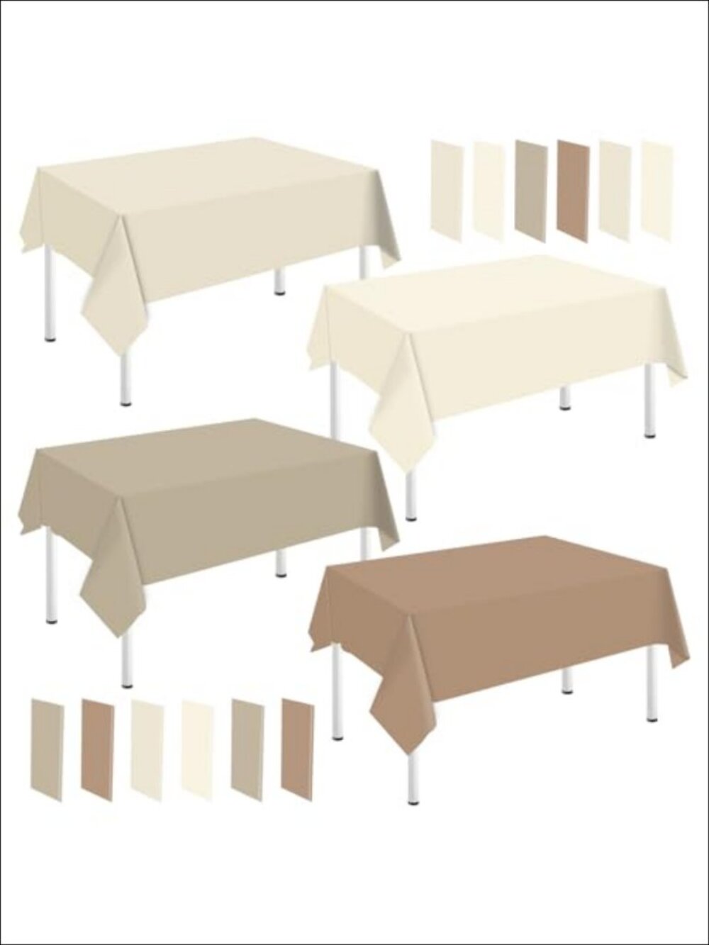 16 Pc Plastic Tablecloth Set 54x108 Rectangle Waterproof Table Cover for